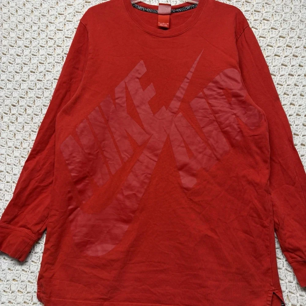 Vtg Nike Air Sweatshirt Pullover Mens XL Red Graphic Long Sleeve Crew Neck
